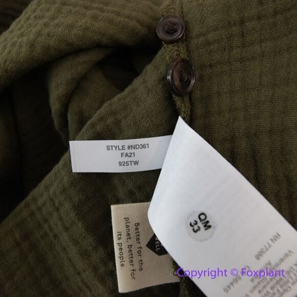 New! Madewell‎ Lightspun Flap Pocket Oversized Ex-Boyfriend Shirt green, size 1X - Picture 15 of 16